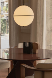 Dome 42cm Globe Pendant Ceiling Light Satin Black, Gloss White Shade E27 - thumbnail 2