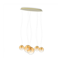 Mapa Clear 5 Light Cluster Pendant Ceiling Light Amber