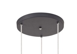 Burlington 3 Light Round Ceiling Cluster Pendant E14, Matt Grey, Polished Chrome, Cognac - thumbnail 5
