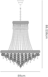 Alexandra Ceiling Pendant Chandelier 13 Light Polished Chrome, Crystal - thumbnail 3