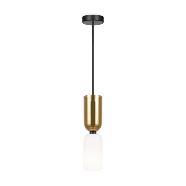 Memory Modern Slim Pendant Ceiling Light Black 1xE14 White, Gold Shade - image 1