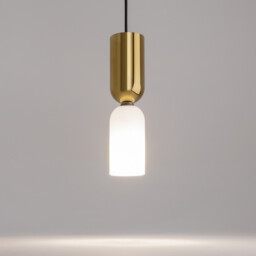 Memory Modern Slim Pendant Ceiling Light Black 1xE14 White, Gold Shade - thumbnail 5