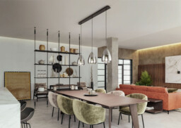 Britton Straight Bar Pendant Ceiling Light Transparent Grey Glass, E27 - thumbnail 2