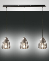 Britton Straight Bar Pendant Ceiling Light Transparent Grey Glass, E27