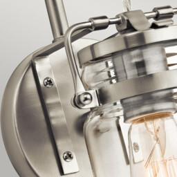 Brinley 1 Light Wall Light Brushed Nickel, E27 - thumbnail 3