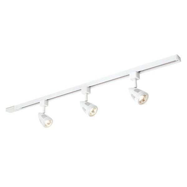 Bullett 3 Light Track Light Kit Gloss White, White Abs Plastic, GU10