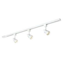 Bullett 3 Light Track Light Kit Gloss White, White Abs Plastic, GU10