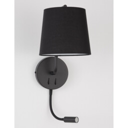 Sage Reading Light Black Aluminium Black Fabric Shade Switched LED E27 LED 1x3W 190Lm 220 Volt - thumbnail 5