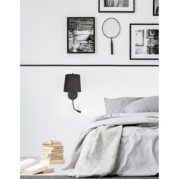 Sage Reading Light Black Aluminium Black Fabric Shade Switched LED E27 LED 1x3W 190Lm 220 Volt - thumbnail 2