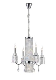 Emily Ceiling Pendant Chandelier 4 Light Polished Chrome, Crystal - thumbnail 1