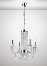 Emily Ceiling Pendant Chandelier 4 Light Polished Chrome, Crystal - thumbnail 2