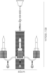 Emily Ceiling Pendant Chandelier 4 Light Polished Chrome, Crystal - thumbnail 3