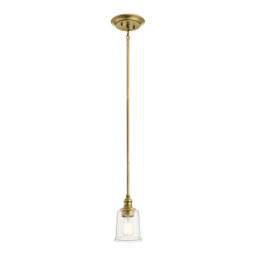 Waverly 1 Light Mini Pendant, Natural Brass, E27 - thumbnail 2