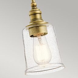 Waverly 1 Light Mini Pendant, Natural Brass, E27 - thumbnail 5