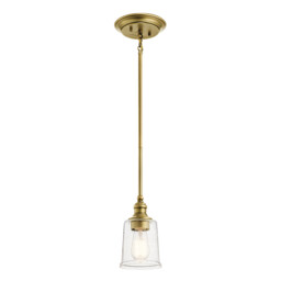 Waverly 1 Light Mini Pendant, Natural Brass, E27