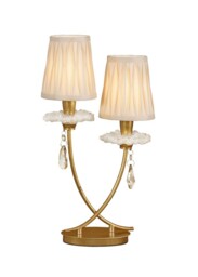 Sophie Table Light, Gold Painting, Cream Shades