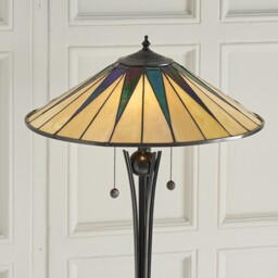 Dark 2 Light Floor Lamp Black, Tiffany Style Glass, E27 - thumbnail 3