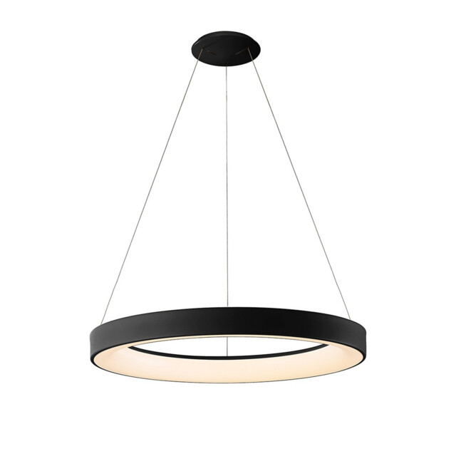 Niseko II Ring Pendant 65cm 50W LED, 2700K-5000K Tuneable, 3760lm, Remote Control & APP, Black, 3yrs Warranty - image 1