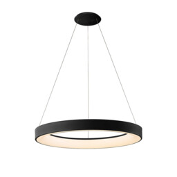 Niseko II Ring Pendant 65cm 50W LED, 2700K-5000K Tuneable, 3760lm, Remote Control & APP, Black, 3yrs Warranty - thumbnail 1