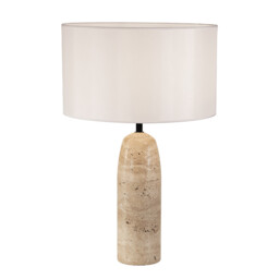 Althea Table Lamp With Round Shade Natural Stone 1xE27 - thumbnail 1