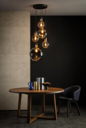 Julius Vintage Cluster Pendant Light - 5xE27 - Smoke Grey - thumbnail 3