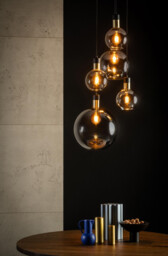 Julius Vintage Cluster Pendant Light - 5xE27 - Smoke Grey - thumbnail 5
