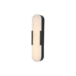 Opaline Integrated LED Wall Light, Matt Black, Marble Resin IP44 17W 3000K - thumbnail 3