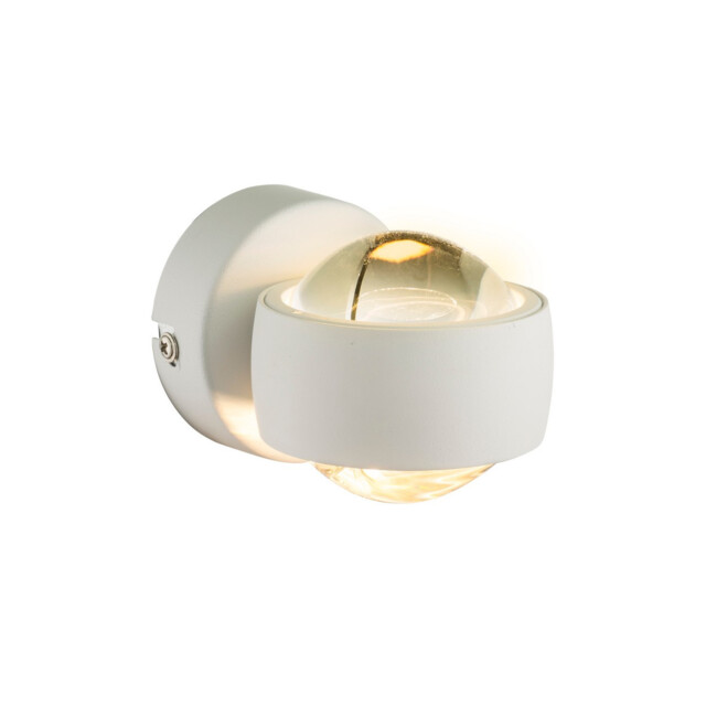 Randi Integrated LED Wall Lamp White Clear Glass Shade 2x LED 3000K - image 1
