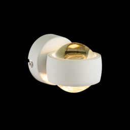 Randi Integrated LED Wall Lamp White Clear Glass Shade 2x LED 3000K - thumbnail 2