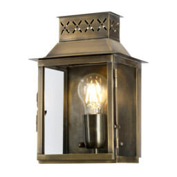 Lambeth Palace 1 Light Outdoor Wall Lantern Light Brass IP44, E27 - thumbnail 1