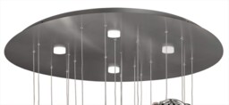 Nido Ceiling Cluster Pendant 90cm Round 10 + 4 Lights 60W + 20W LED 3000K, 6560lm, Chrome - thumbnail 3