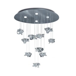 Nido Ceiling Cluster Pendant 90cm Round 10 + 4 Lights 60W + 20W LED 3000K, 6560lm, Chrome - thumbnail 1