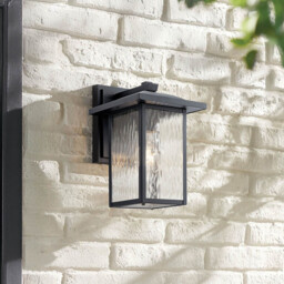 Kichler Cappanna Medium Outdoor Wall Lantern Traditional Textured Black IP44 1x E27 - thumbnail 2
