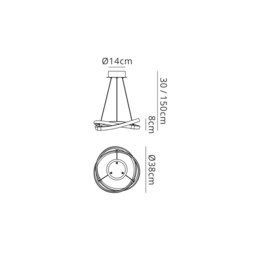 Infinity Ceiling Pendant 30W LED 3000K, 2500lm, White, White Acrylic - thumbnail 2
