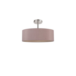 Baymont Polished Chrome 5 Light E27 Drop Flush, With 45cm x 15cm Dual Faux Silk Shade, Taupe/Halo Gold - thumbnail 5