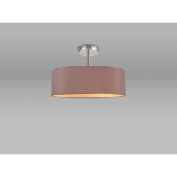 Baymont Polished Chrome 5 Light E27 Drop Flush, With 45cm x 15cm Dual Faux Silk Shade, Taupe/Halo Gold - thumbnail 2
