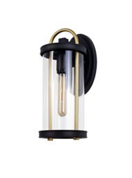 Conesus Large Wall Lamp, 1 x E27, Black & Gold, Clear Glass, IP54 - thumbnail 3