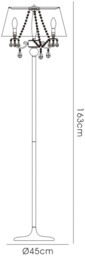 Olivia Floor Lamp with Soft Bronze Shade 3 Light Polished Chrome, Crystal - thumbnail 3