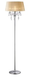 Olivia Floor Lamp with Soft Bronze Shade 3 Light Polished Chrome, Crystal - thumbnail 1