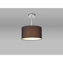 Baymont Polished Chrome E27 Semi Flush With 30cm x 17cm Faux Silk Shade, Black/White Laminate - thumbnail 2