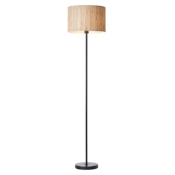 Longshore Base & Shade Floor Lamp, Natural Seagrass, Matt Black - thumbnail 1