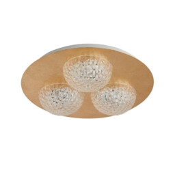 3 Light Round Led Ceiling Light -  Gold Leaf With Clear Acrylic - thumbnail 2