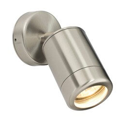 Atlantis Outdoor Coastal Spot Wall IP65 7W Marine Grade Brushed Stainless Steel & Clear Glass