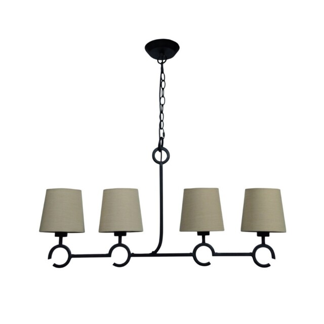 Argi Ceiling Pendant 4 Light Line E27 with Taupe Shades Brown Oxide - image 1