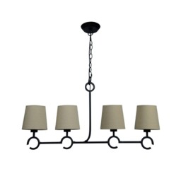 Argi Ceiling Pendant 4 Light Line E27 with Taupe Shades Brown Oxide - thumbnail 1