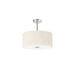 Baymont Polished Chrome 5 Light E27 Semi Flush With 40cm x 18cm Faux Silk Shade, Ivory Pearl/White Laminate - thumbnail 5