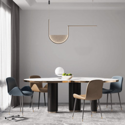 Evoria 101cm Pendant Ceiling Light Black Matt-Light Grey Glass LED 3000-4000K Dimmable - thumbnail 3