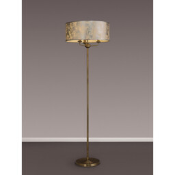Banyan 3 Light Switched Floor Lamp With 50cm x 20cm Silver Leaf With White Lining Shade Antique Brass/Silver Leaf - thumbnail 2