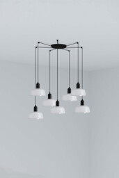 Tatawin Small Cluster Pendant Ceiling Light Black, Gloss White 7x E27