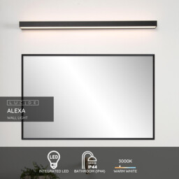 Alexa Modern Wall Light Bathroom - LED - 1x13W 3000K - IP44 - Black - thumbnail 2